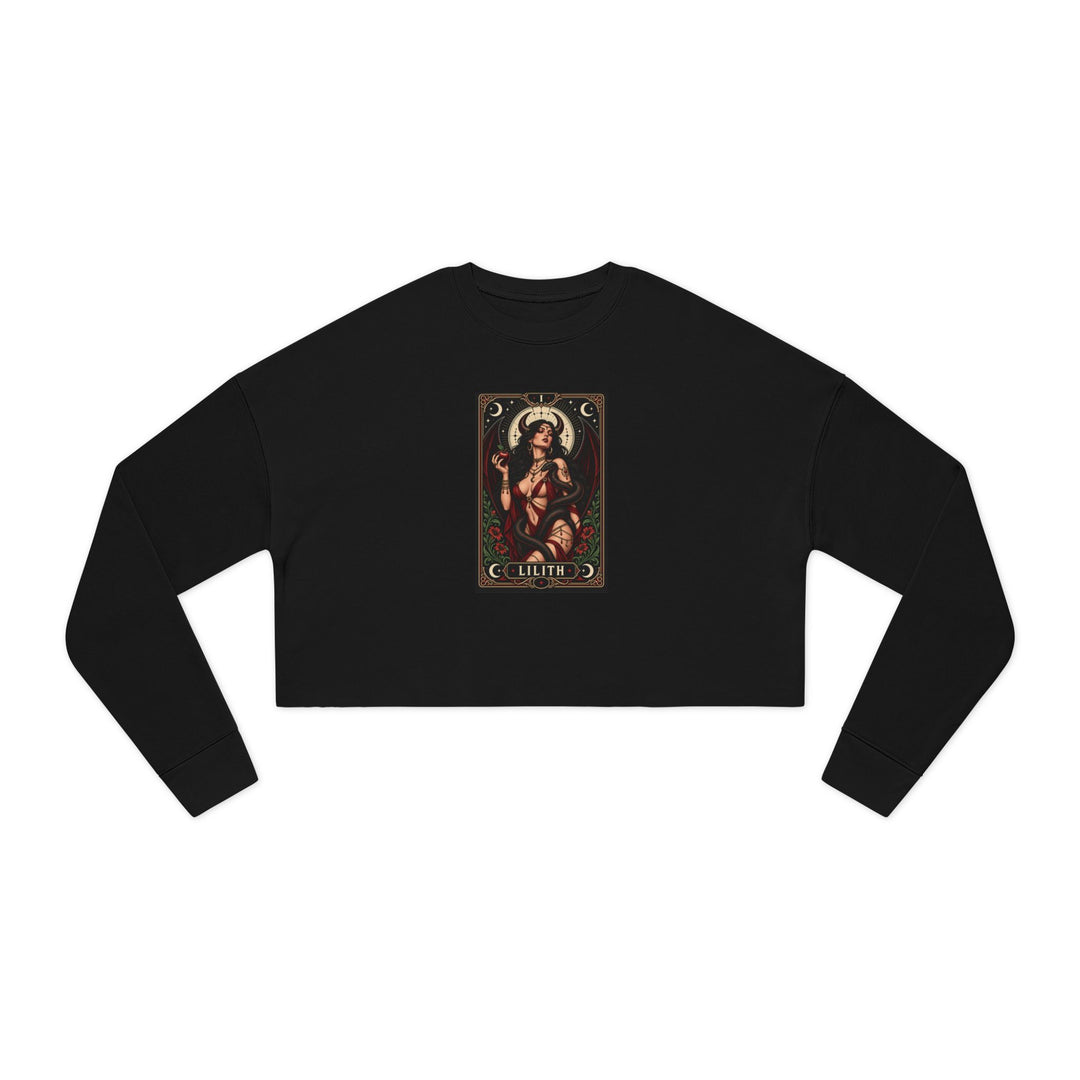 Lilith — Crimson Serpent Cropped Sweatshirt