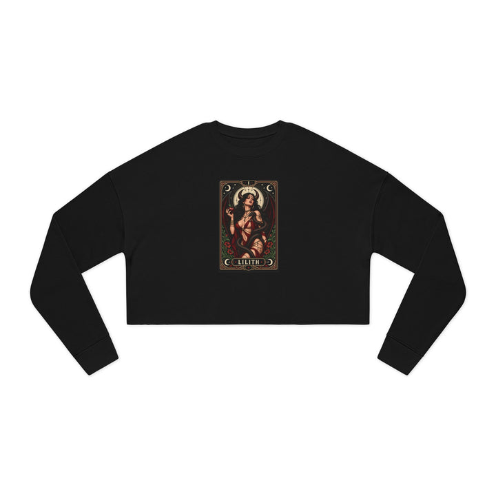 Lilith — Crimson Serpent Cropped Sweatshirt