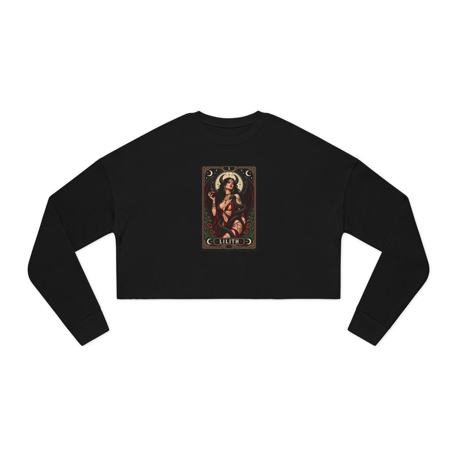Lilith — Crimson Serpent Cropped Sweatshirt