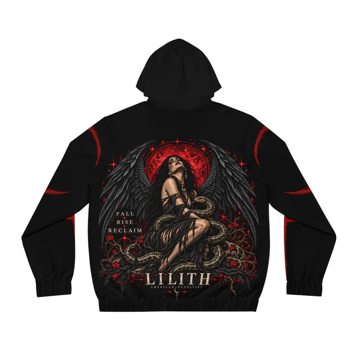 Lilith Beneath the Crimson Halo — Full-Zip Hoodie