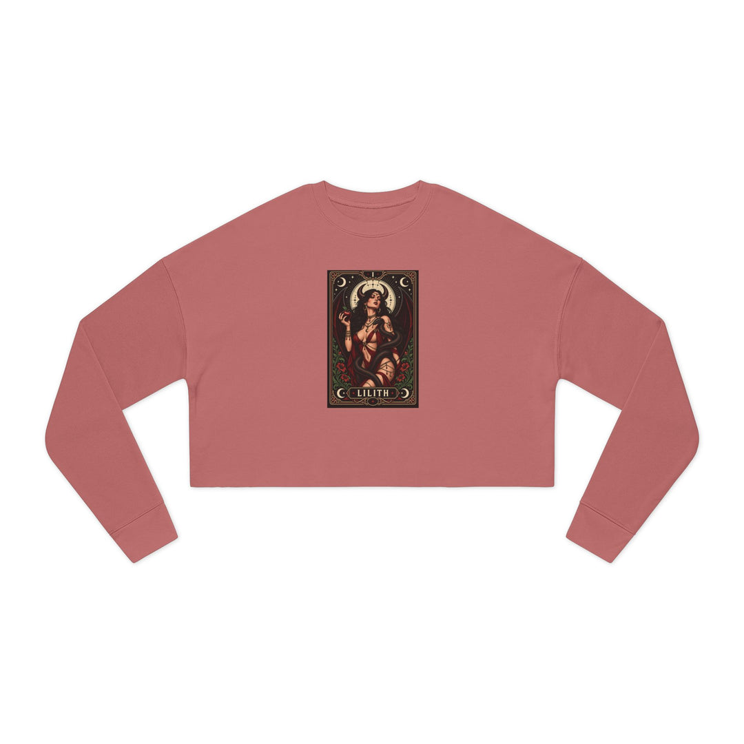 Lilith — Crimson Serpent Cropped Sweatshirt