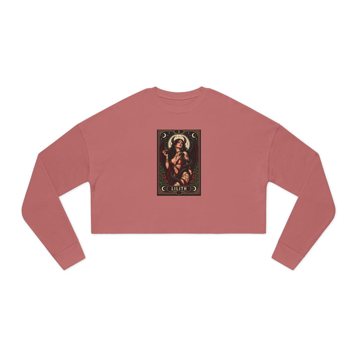 Lilith — Crimson Serpent Cropped Sweatshirt