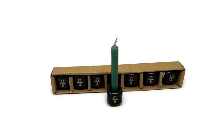 Ankh chime candle holder side view