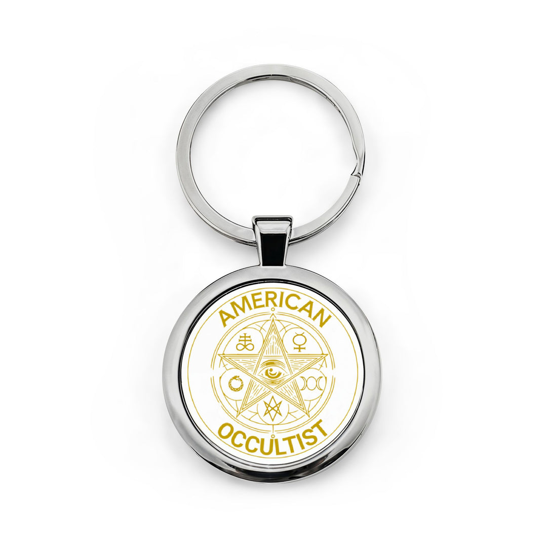 American Occultist Gold Sigil Round Keychain