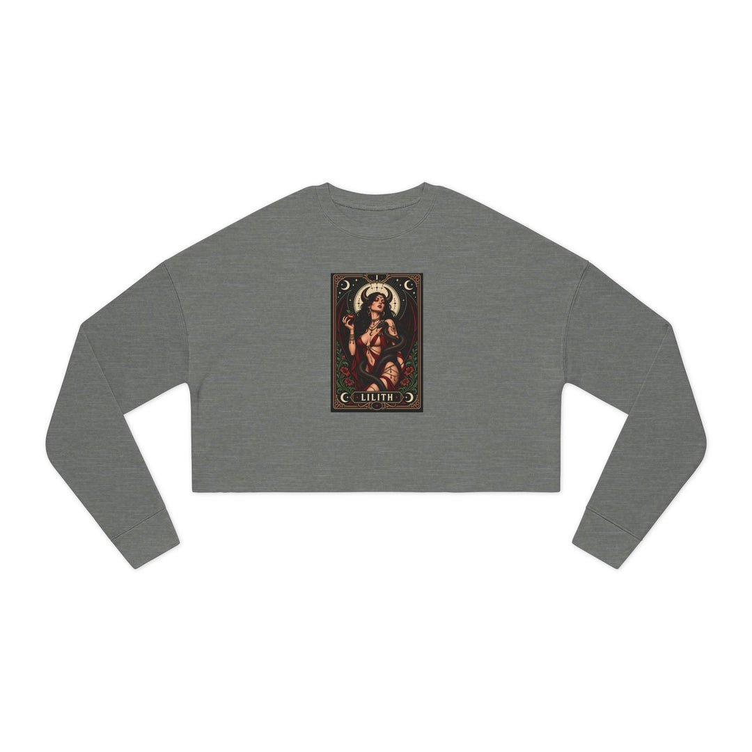 Lilith — Crimson Serpent Cropped Sweatshirt