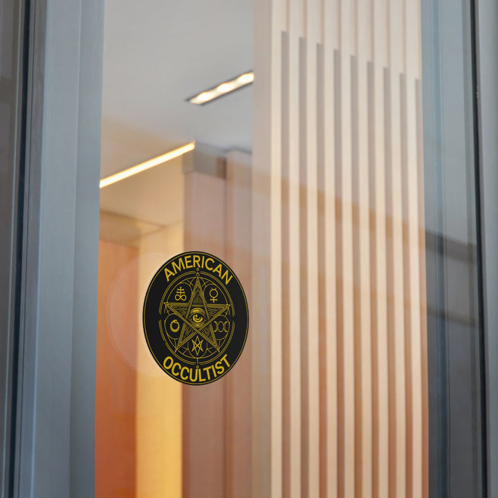 American Occultist Gold Sigil Round Sticker - 4in