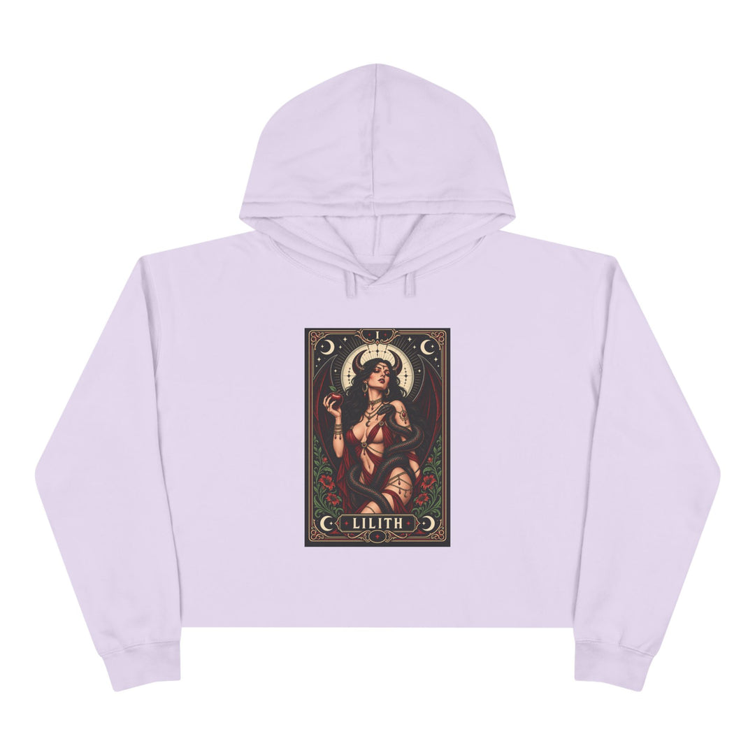 Lilith — Crimson Serpent Crop Hoodie