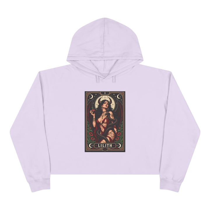 Lilith — Crimson Serpent Crop Hoodie