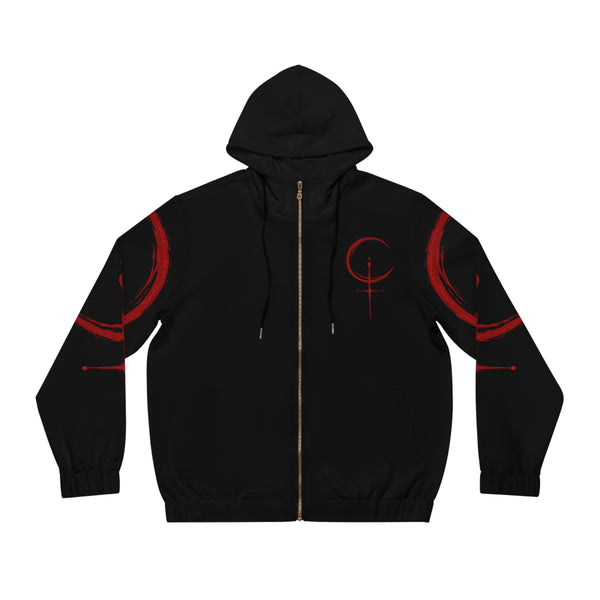 Lilith Beneath the Crimson Halo — Full-Zip Hoodie