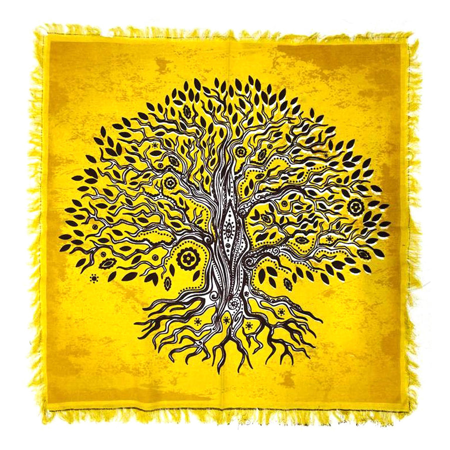 Altar Cloth - Tree of Life (Yellow) (24 x 24 in.)