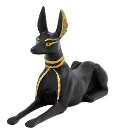 Small Egyptian Anubis statue alternate angle