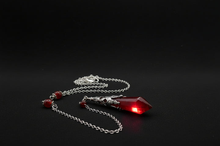 Banded Carnelian pendulum shown from an alternate angle