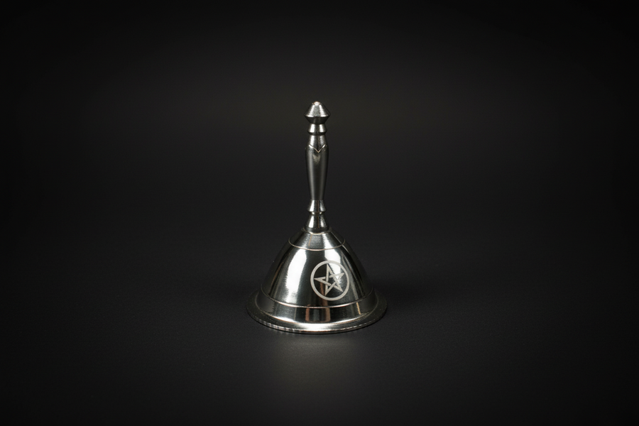 Brass Ritual Bell – Painted Pentacle Invocation Tool