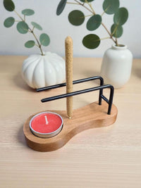 3-in-1 Wooden Sage Burner, Candle Holder & Incense Burner