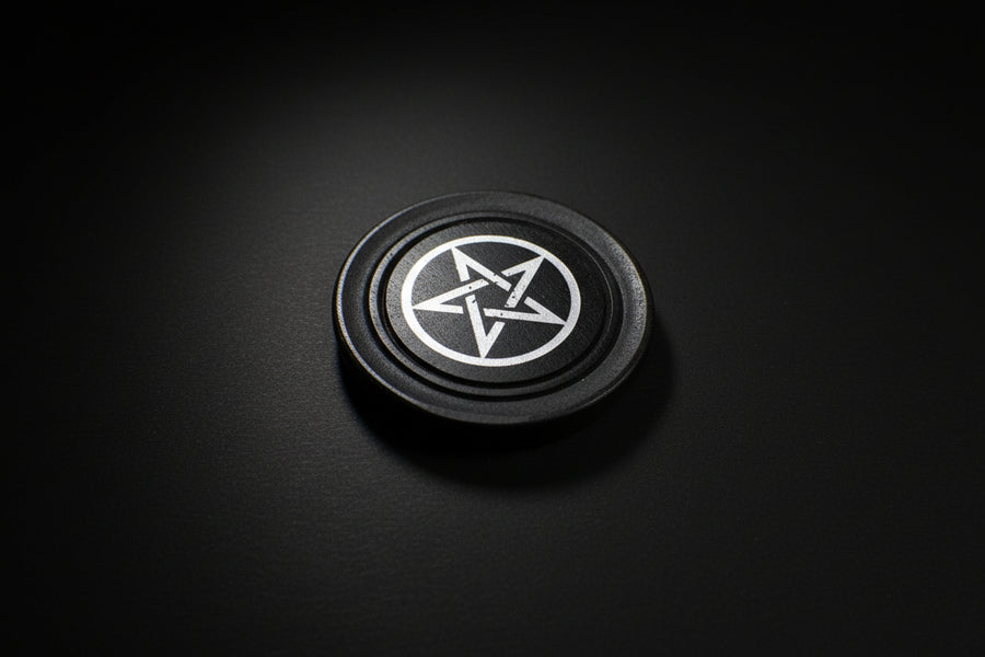 Wood Altar Tile – Gold or Silver Pentacle Seal