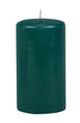 Green 3×6 pillar candle on dark altar, unscented ritual pillar for prosperity and growth