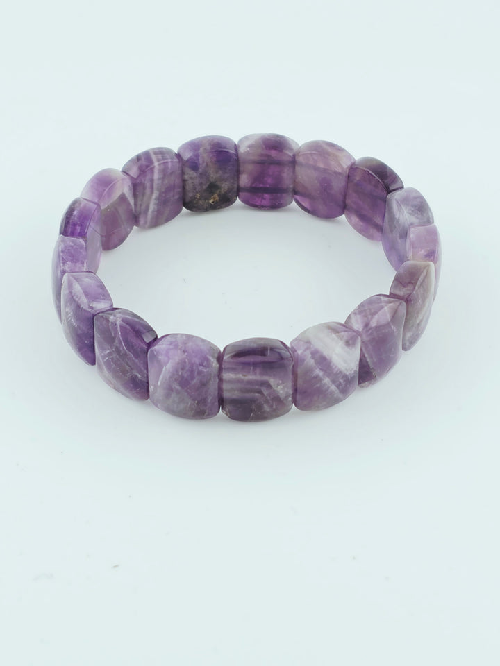Amethyst Beaded Bangle Bracelet