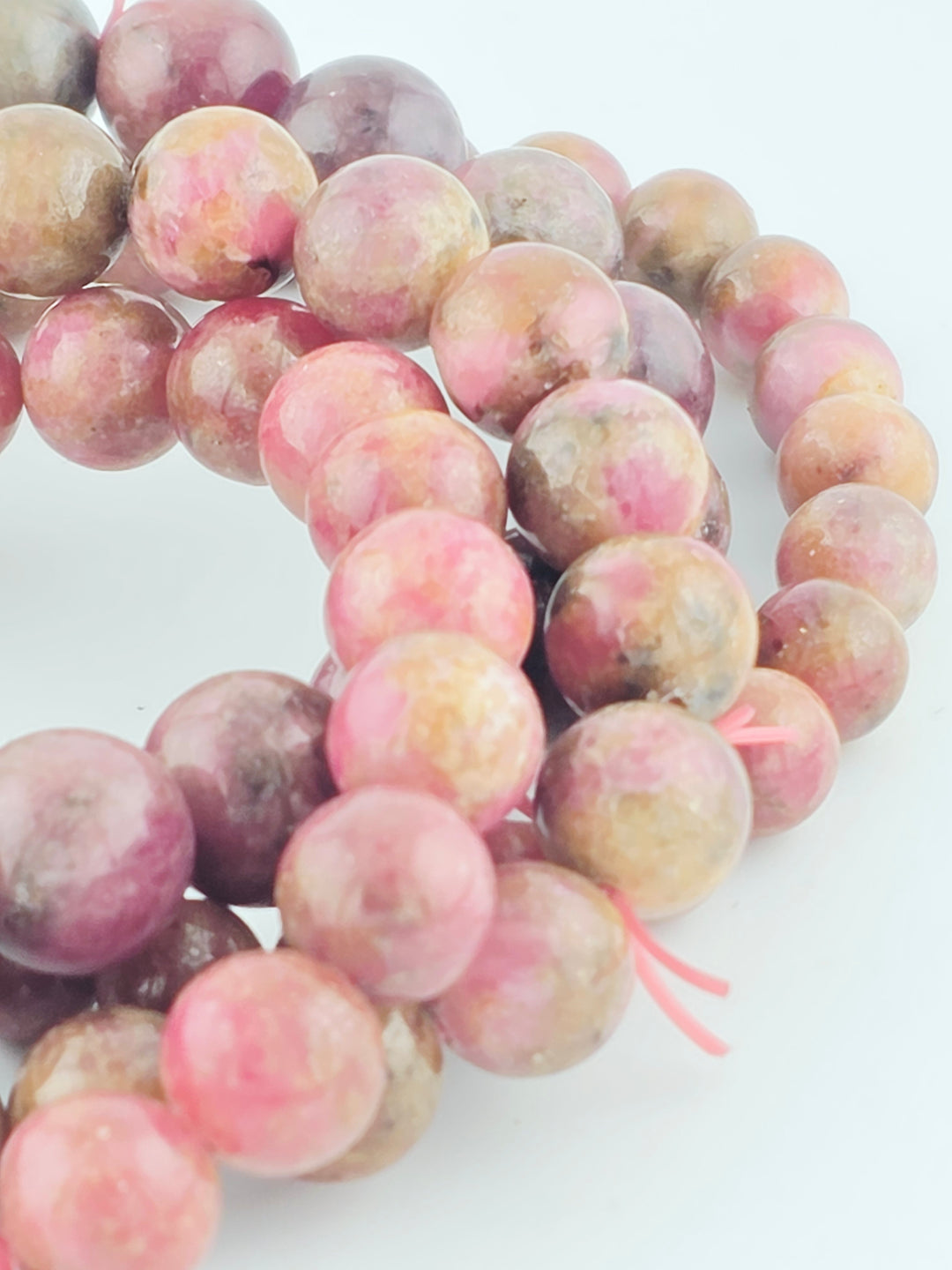 Additional photograph of the Rhodonite beaded bracelet