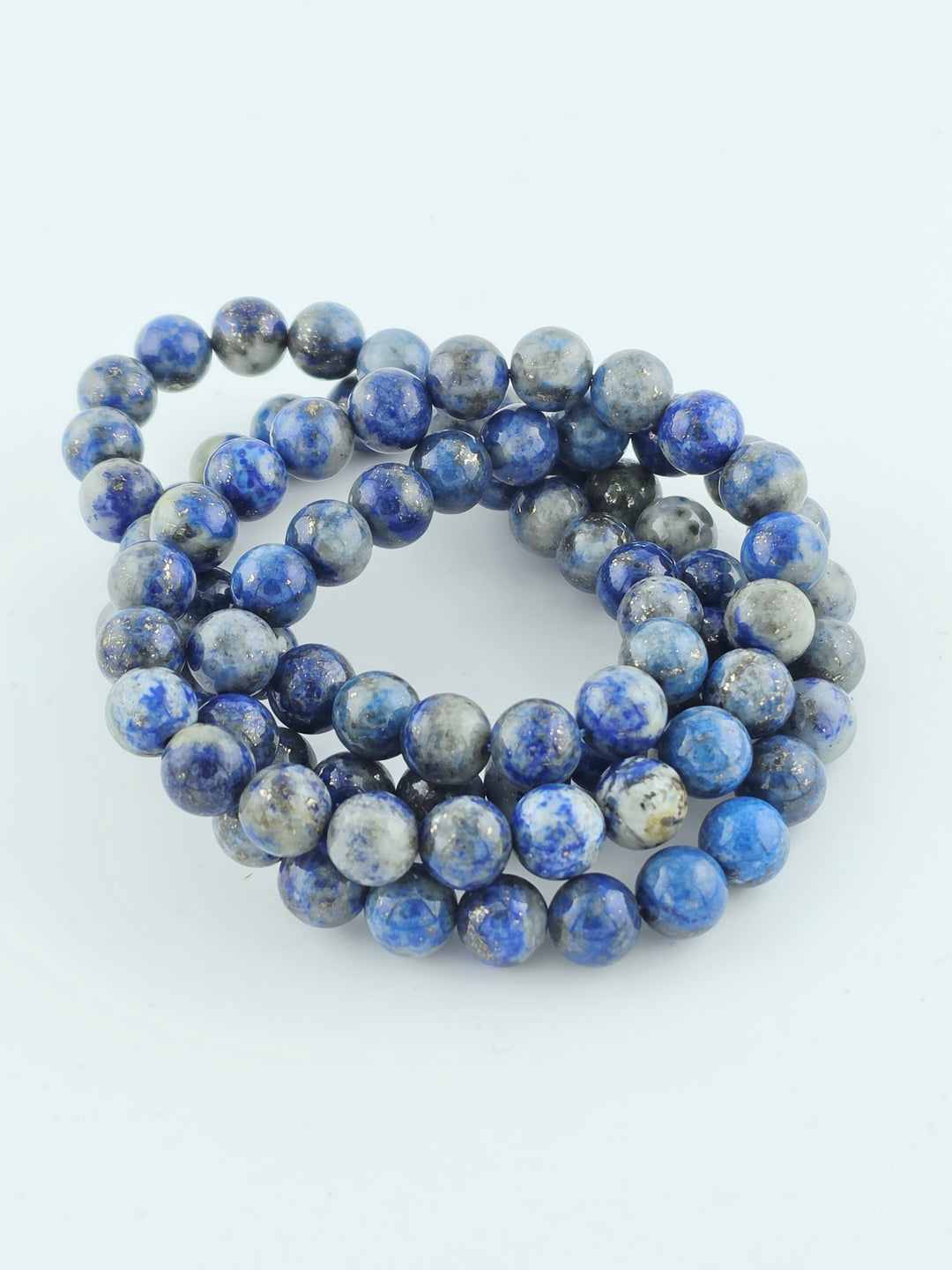 Lapis Lazuli beaded bracelet with polished blue stone beads