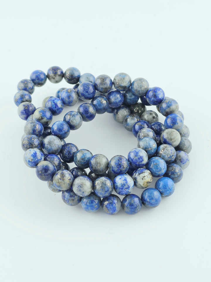 Lapis Lazuli beaded bracelet with polished blue stone beads