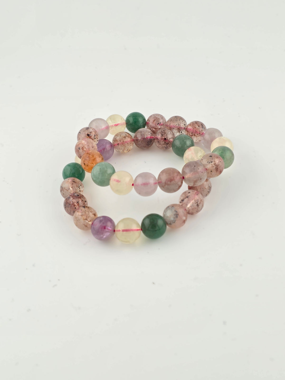 Super Seven beaded bracelet with polished natural mineral beads