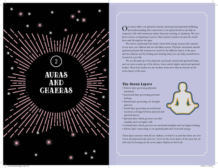 In Focus Auras interior page explaining aura layers