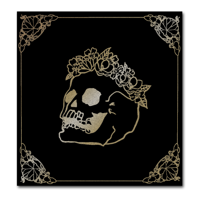 The Good Death 21-inch altar cloth printed with metallic gold ritual sigil