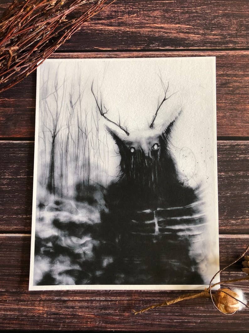Wood Witch Dark Art Print