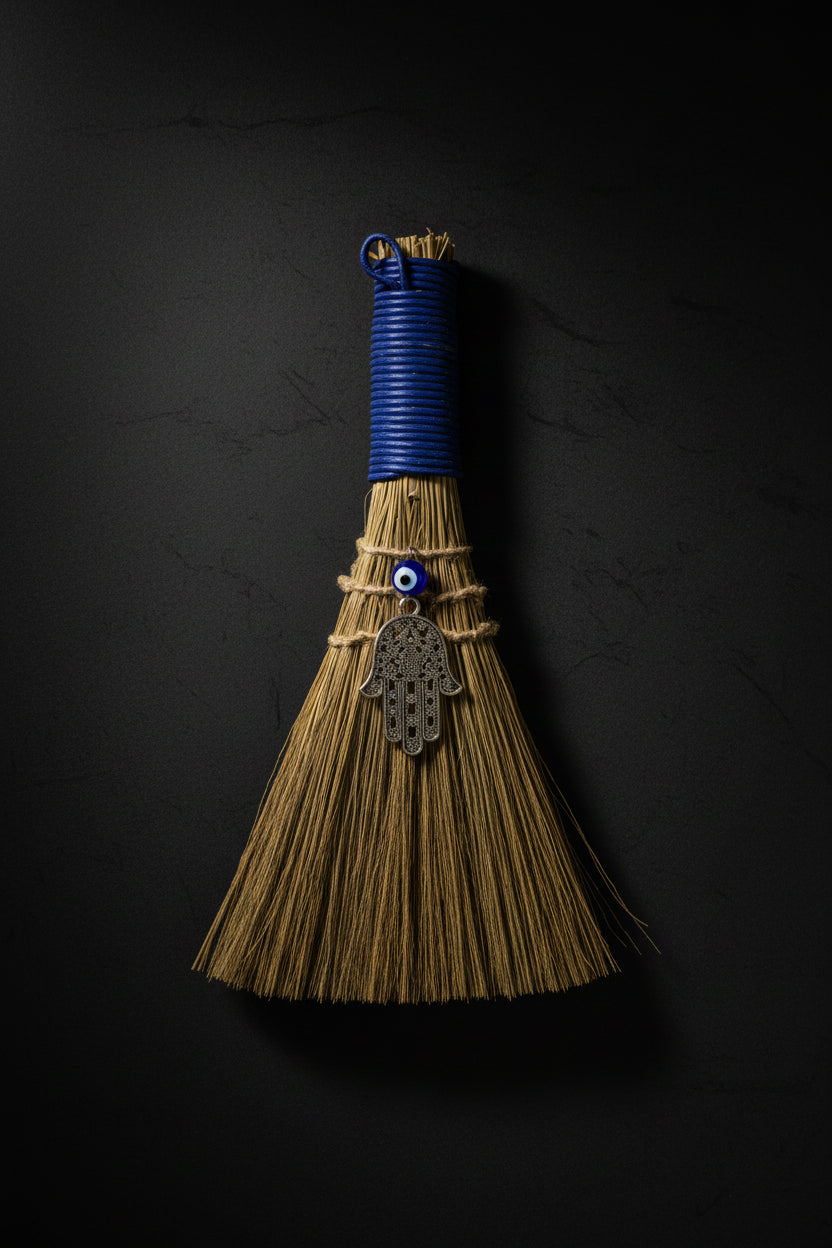 Evil Eye and Hamsa Decorative Broom