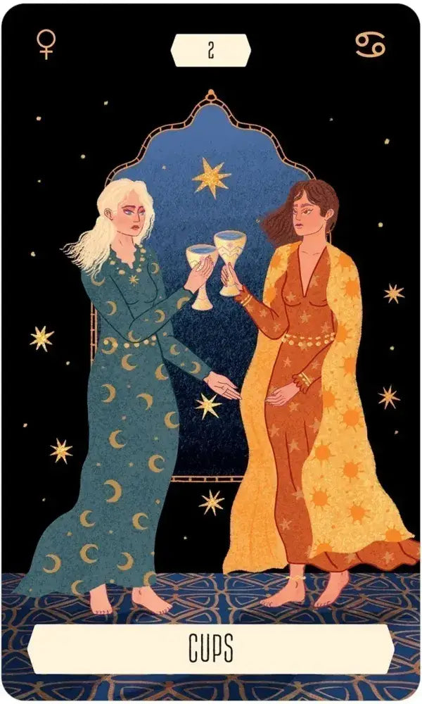 Zodiac Tarot guidebook shown open