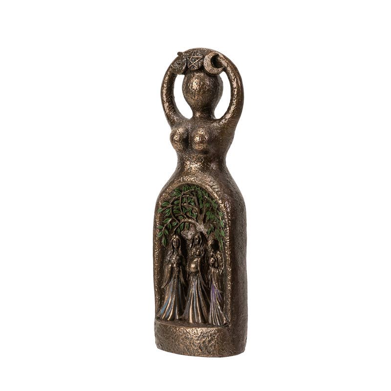 Triple goddess statue back view