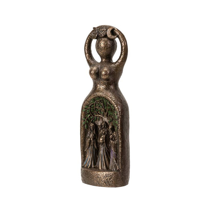 Triple goddess statue back view