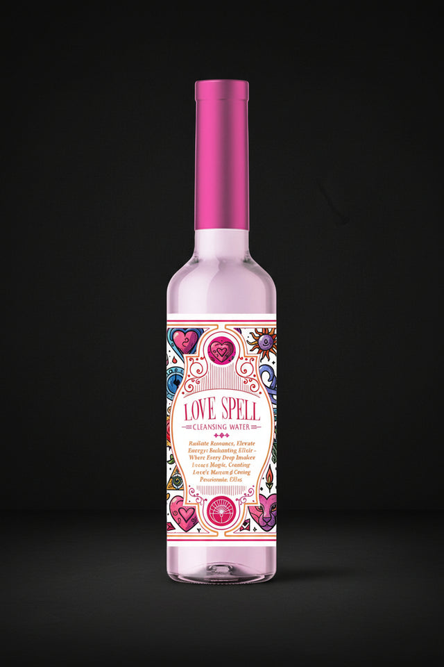 One bottle with colorful label and pink cap on a black background