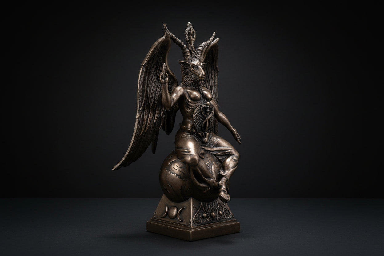 Bronze Baphomet Statue – Sovereignty & Shadow Altar Figure