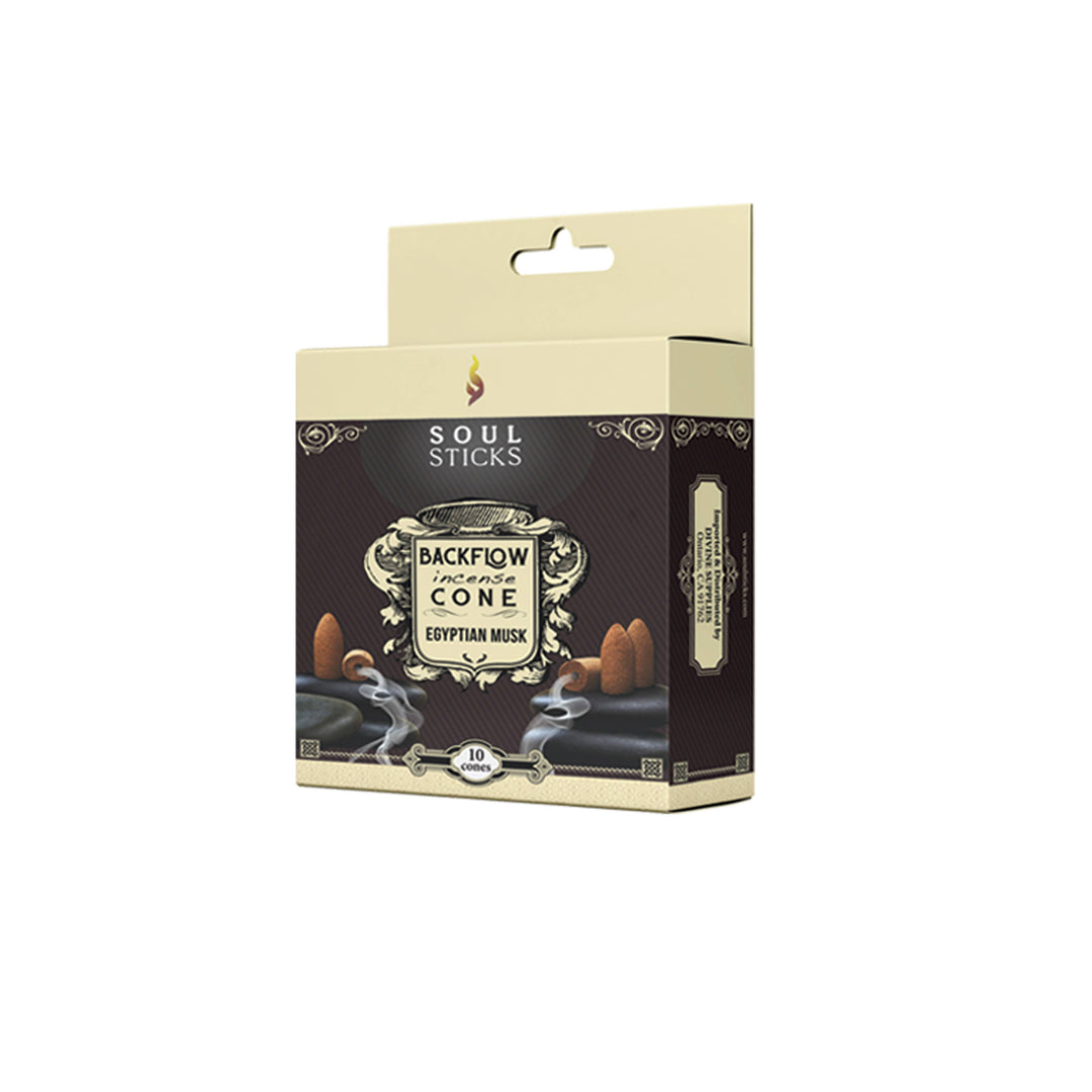 Soul Sticks Egyptian Musk backflow incense cones package