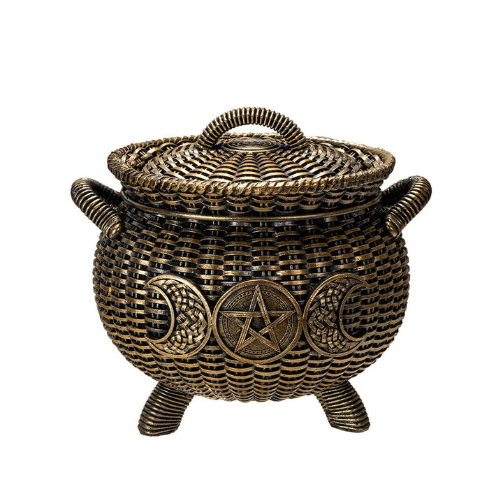 Wicker Triple Moon cauldron front view