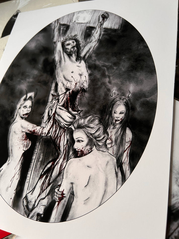 Christ on Cross occult art alternate display
