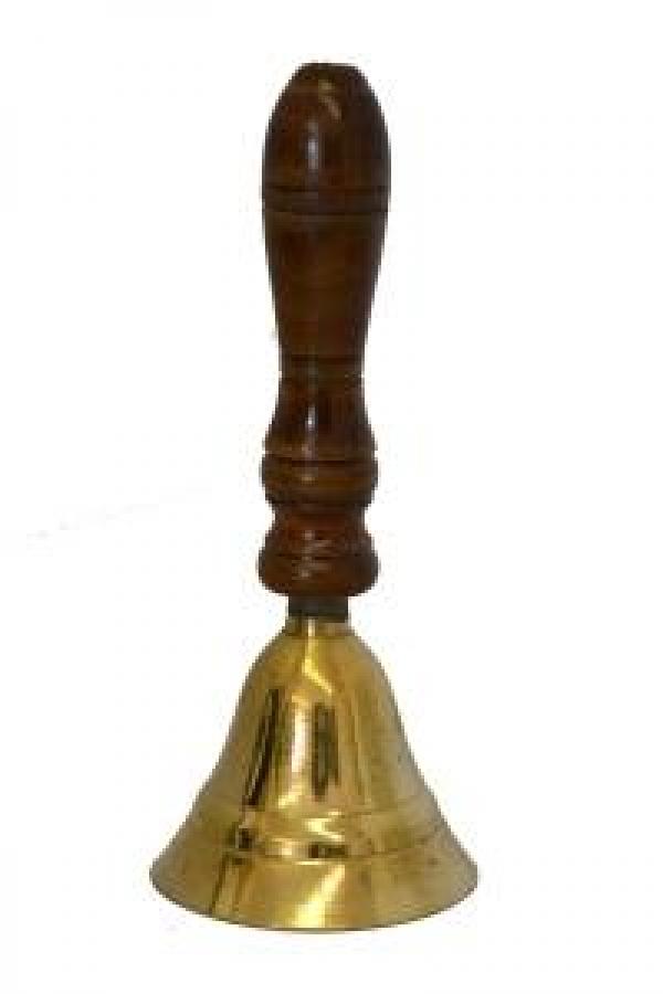 Brass Altar Bell with Wooden Handle