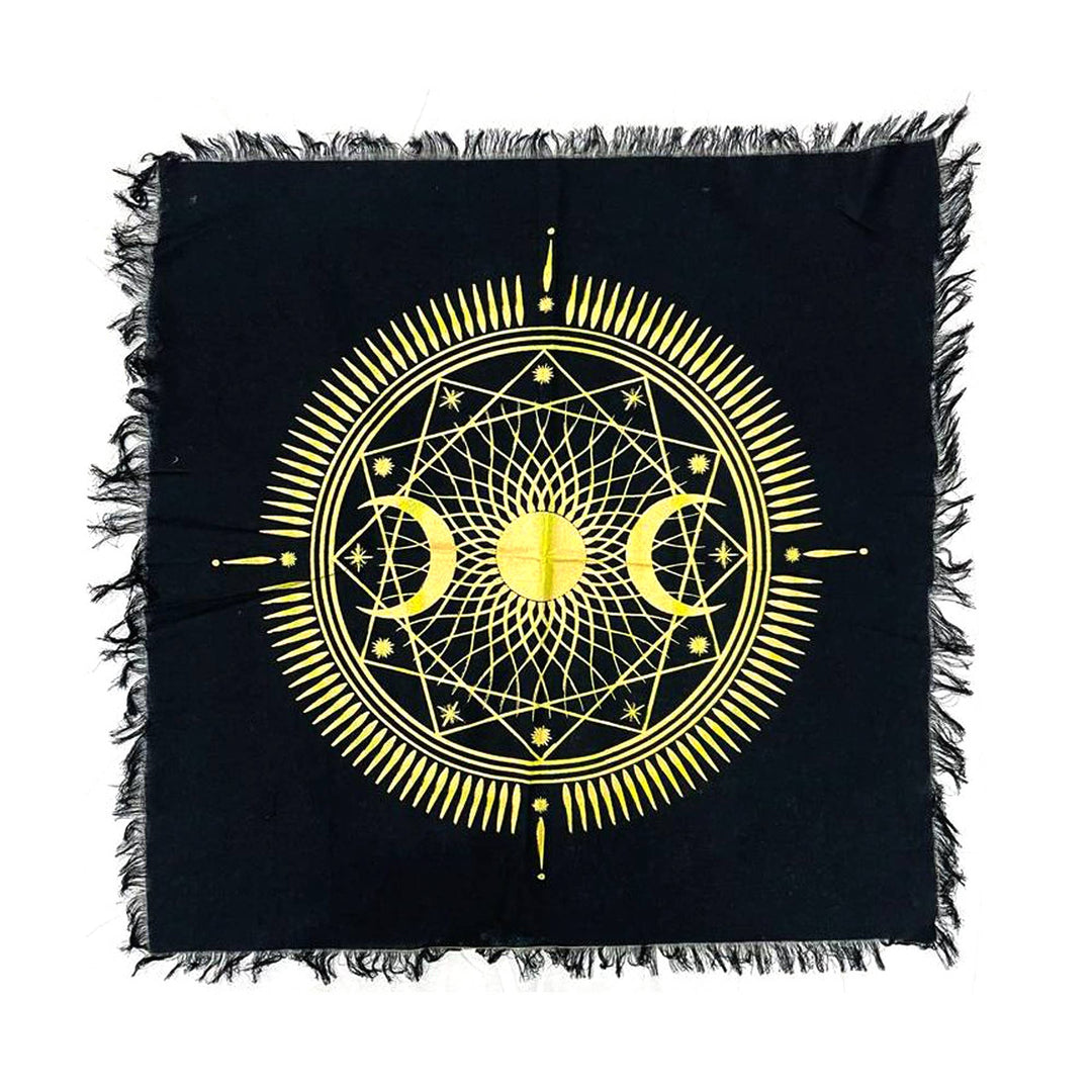 Three Moon altar cloth with celestial lunar design