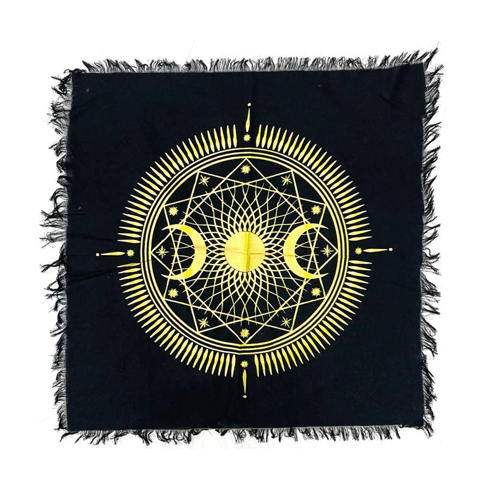 Three Moon altar cloth with celestial lunar design