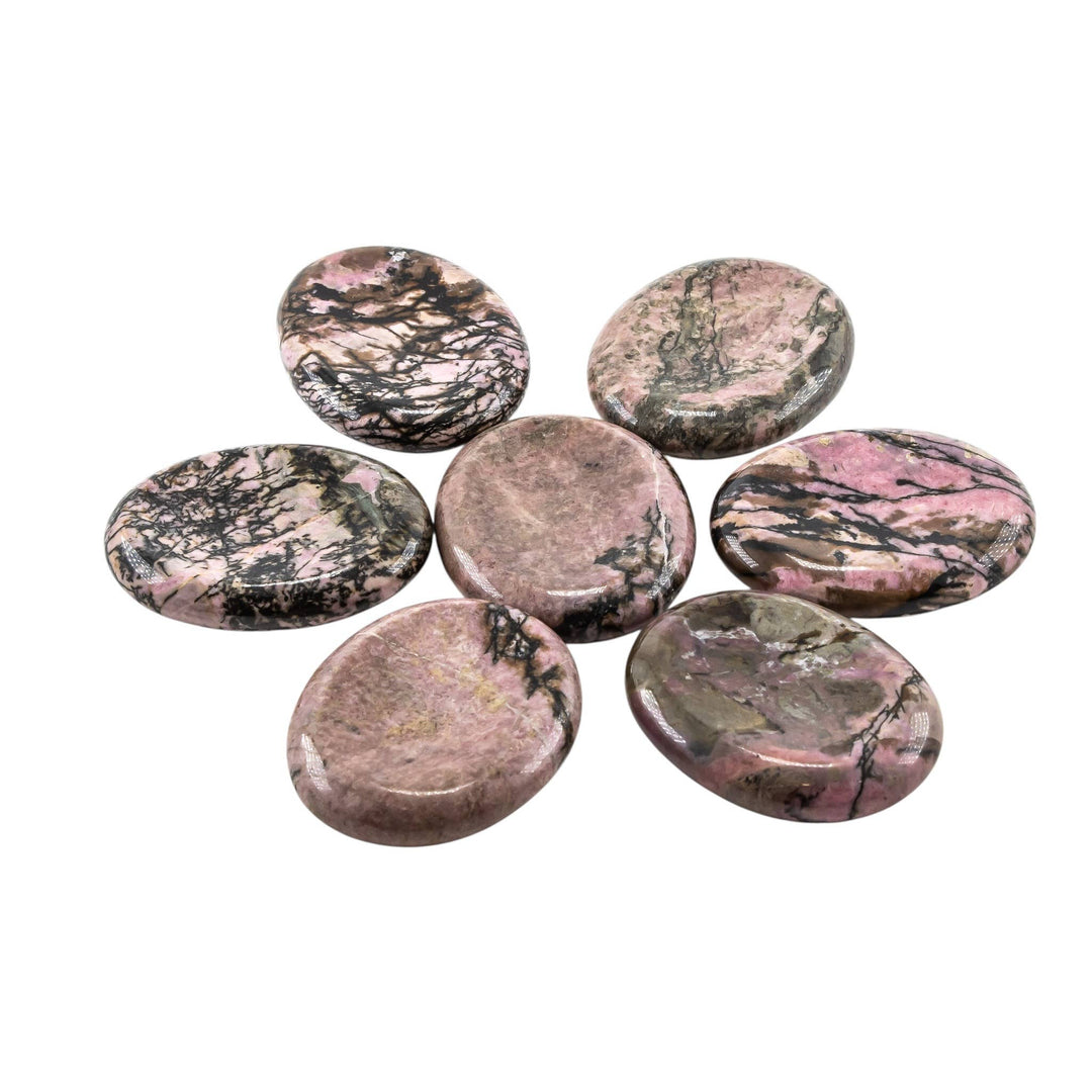 Rhodonite Worry Stone – Polished Thumb Stone