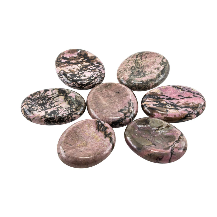 Rhodonite Worry Stone – Polished Thumb Stone
