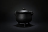 6 inch cast iron cauldron black ritual vessel for witchcraft and pagan rituals