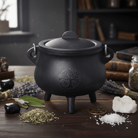 Tree of Life Cast Iron Cauldron 6"