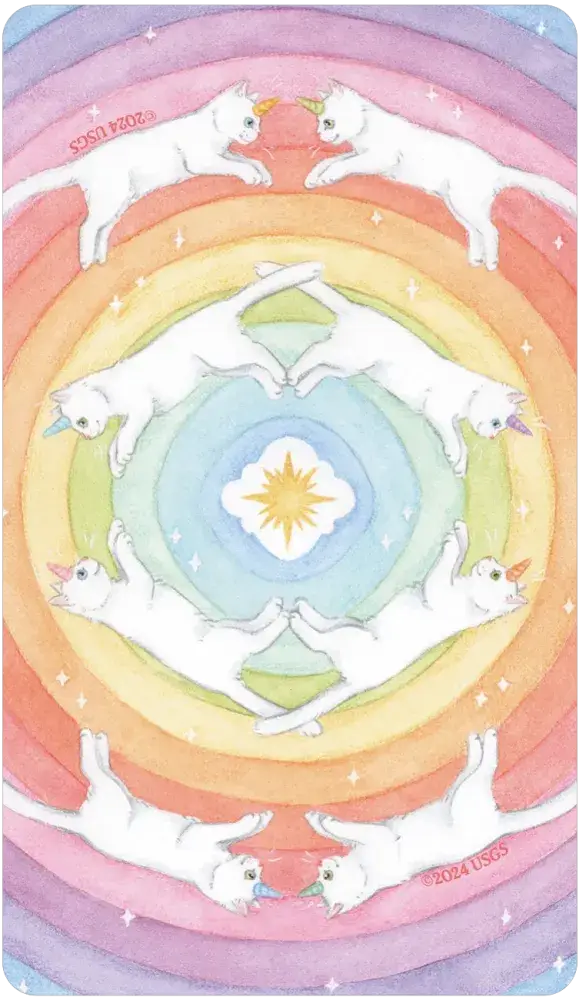 Caticorn Tarot guidebook and cards