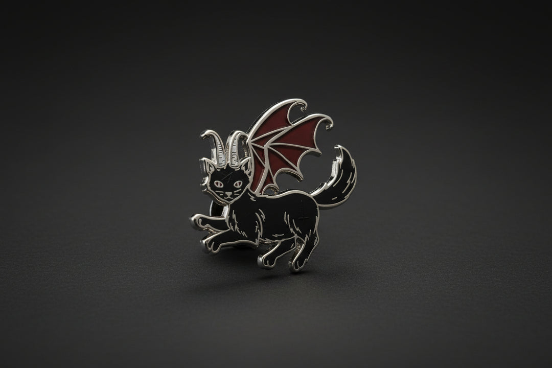 Lucipurr demon cat enamel pin