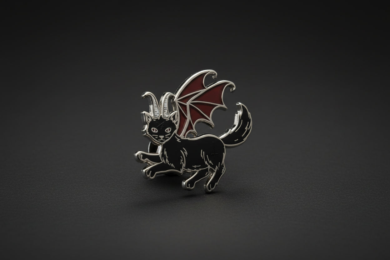 Lucipurr demon cat enamel pin