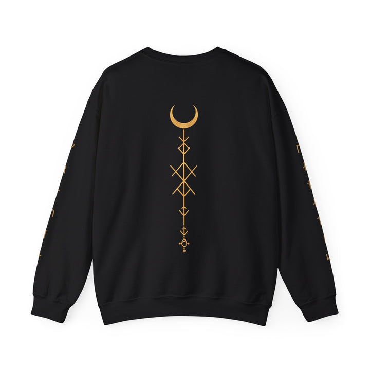 Freyja — Norse Goddess Portrait Crewneck Sweatshirt | Black