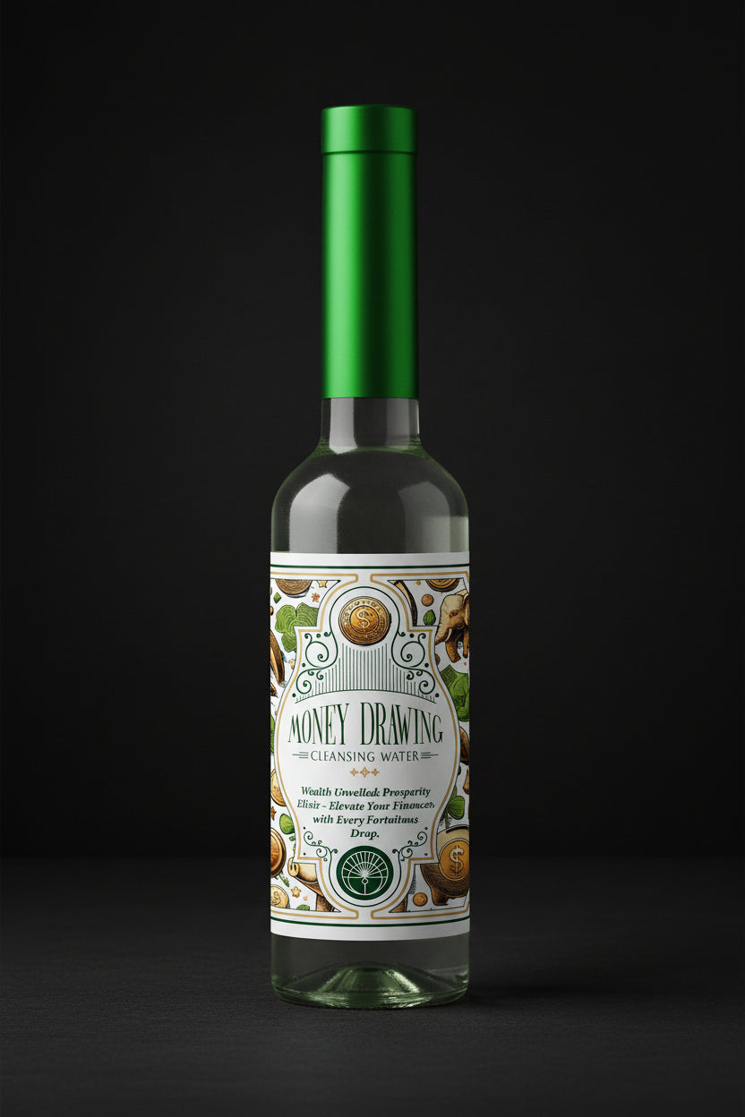 One bottle with green cap and detailed labels on a black background