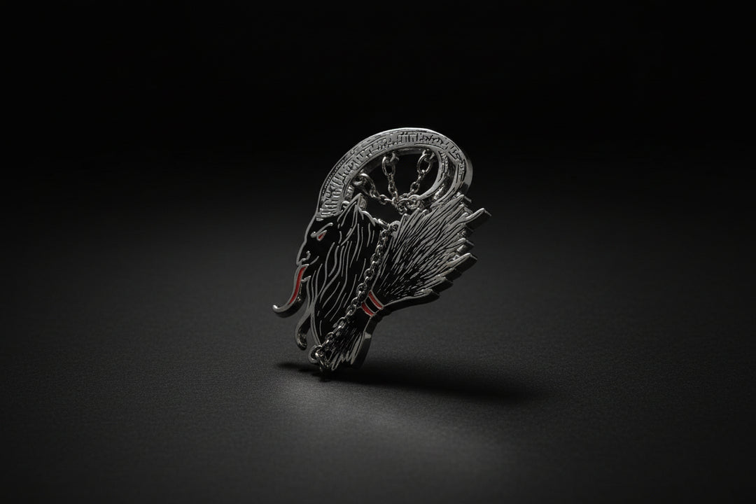 Krampus Yule enamel pin